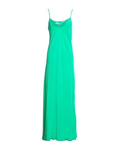 EMMA & GAIA Long dress Green 100% Viscose, Cotton, Polyamide