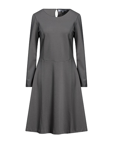EUROPEAN CULTURE Midi dress Grey 66% Viscose, 30% Polyamide, 4% Elastane