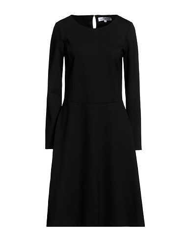 EUROPEAN CULTURE Midi dress Black 66% Viscose, 30% Polyamide, 4% Elastane