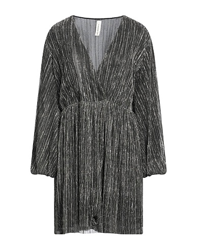 TENSIONE IN Short dress Silver 55% Polyester, 45% Metal