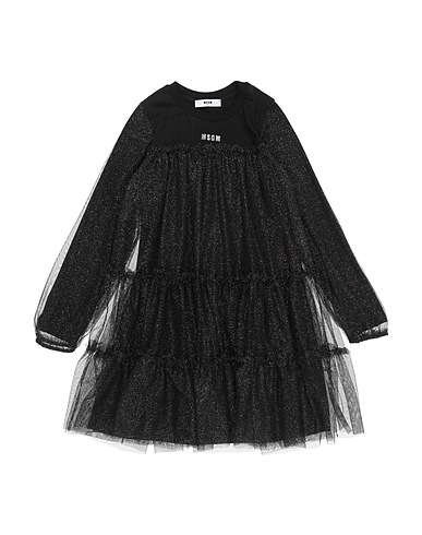 MSGM Vestito Nero 100% PES - Polietersolfoni, Cotone