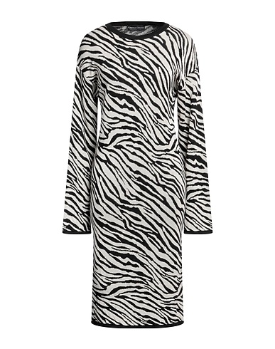CRISTINA GAVIOLI Midi dress COLLECTION White 65% Acetate, 30% Polyester, 5% Viscose