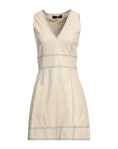 TRUSSARDI Short dress Ivory 100% Lambskin