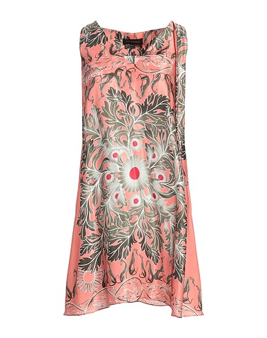 TRUSSARDI Short dress Salmon pink 65% Viscose, 35% Silk