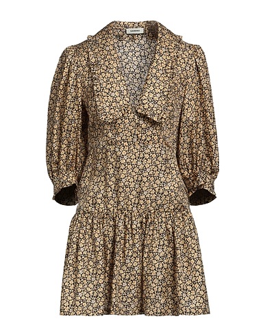 SANDRO Short dress Beige 100% Silk