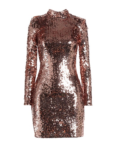 ELISABETTA FRANCHI Sequin dress Copper 100% Polyamide, Polyester