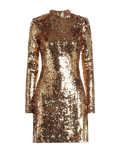 ELISABETTA FRANCHI Sequin dress Gold 100% Polyamide, Polyester