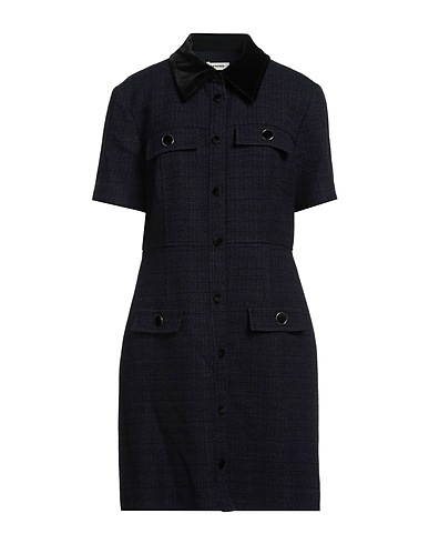 SANDRO Shirt dress Midnight blue 49% Cotton, 25% Viscose, 20% Acrylic, 6% Polyamide