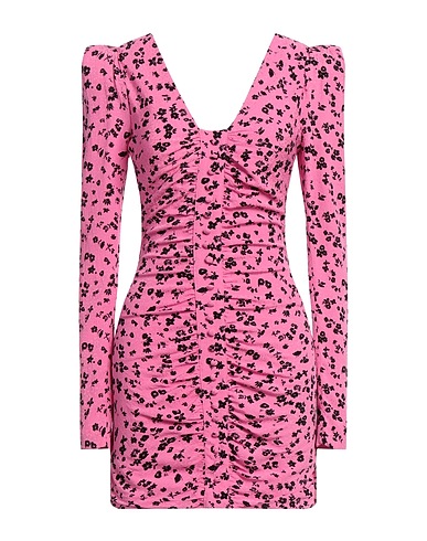 ROTATE BIRGER CHRISTENSEN 미니 원피스 푸크시아 핑크 100% 비스코스