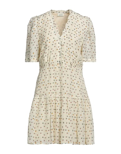 SANDRO Shirt dress Ivory 68% Viscose, 32% Linen