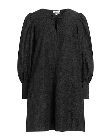GANNI Short dress Black 50% Recycled polyester, 32% Polyamide, 18% Polyester