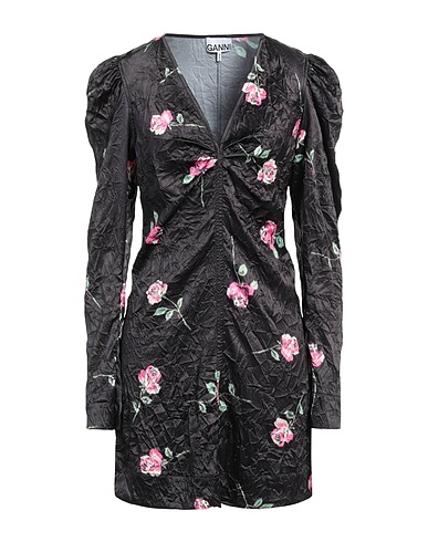 GANNI Kleid für besondere Anlässe Schwarz 95% Recyceltes Polyester, 5% Elastan