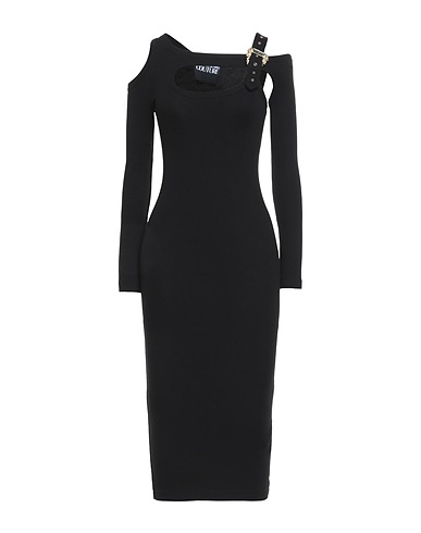 VERSACE JEANS COUTURE Midi dress Black 95% Cotton, 5% Elastane