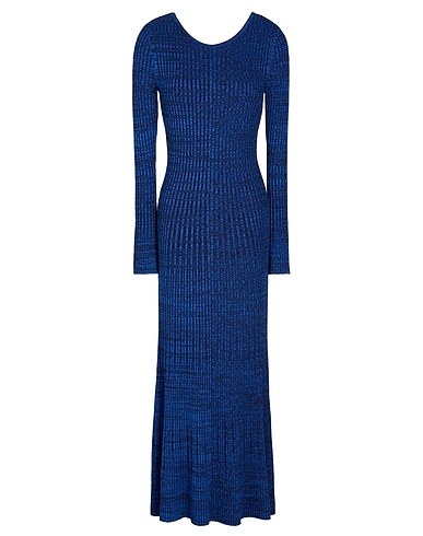 8 by YOOX Long dress VISCOSE BLEND RIB KNIT MAXI DRESS
 Blue 72% Viscose, 28% Recycled polyester