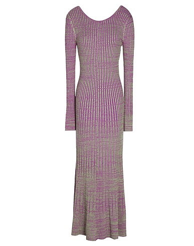 8 by YOOX Long dress VISCOSE BLEND RIB KNIT MAXI DRESS
 Purple 72% Viscose, 28% Recycled polyester