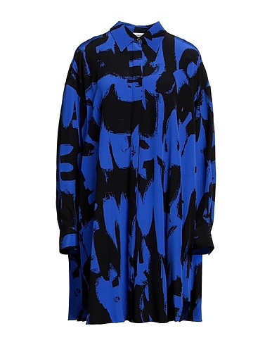 MCQUEEN Shirt dress Bright blue 100% Silk