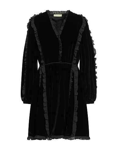 ULLA JOHNSON Short dress Black 82% Viscose, 18% Silk