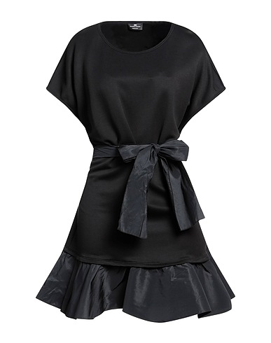 ELISABETTA FRANCHI Short dress Black 56% Polyamide, 44% Modal, Polyester