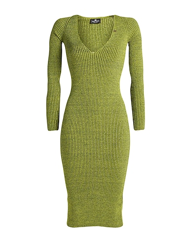 ELISABETTA FRANCHI Midi dress Green 76% Viscose, 20% Polyester, 4% Elastane