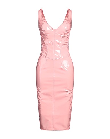 ELISABETTA FRANCHI Midi dress Light pink 92% Polyester, 8% Polyurethane, Polyurethane coated