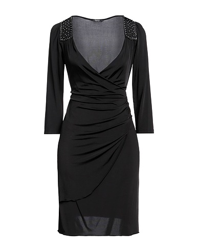 HANITA Short dress Black 96% Viscose, 4% Elastane