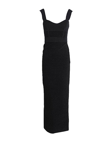 HERVÉ LÉGER Elegantes Kleid Schwarz 62% Recycelte Viskose, 19% Polyester, 17% Nylon, 1% Metall, 1% Elastan