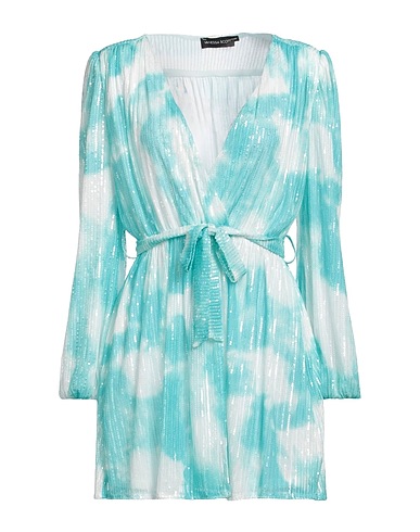 VANESSA SCOTT Short dress Turquoise 97% Polyester, 3% Elastane