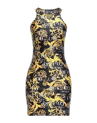 VERSACE JEANS COUTURE Short dress Black 80% Polyester, 20% Elastane