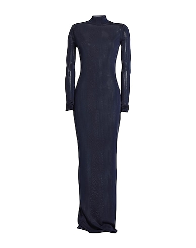 SAINT LAURENT Long dress Midnight blue 100% Viscose, Polyamide, Elastane