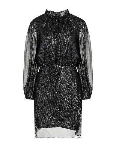 MAJE Kurzes Kleid Schwarz 92% Seide, 8% Metallfaser