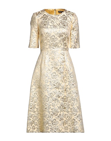 DOLCE&GABBANA Midi dress Gold 80% Polyester, 11% Polyamide, 9% Metallic Polyester