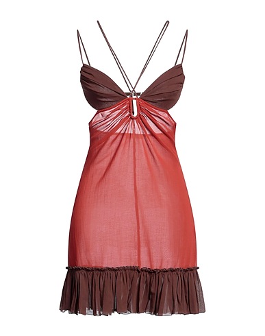 NENSI DOJAKA Short dress Brick red 100% Cotton