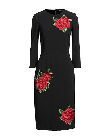 DOLCE&GABBANA ひざ丈ワンピース ブラック レーヨン 51% / アクリル 46% / ポリウレタン 3%