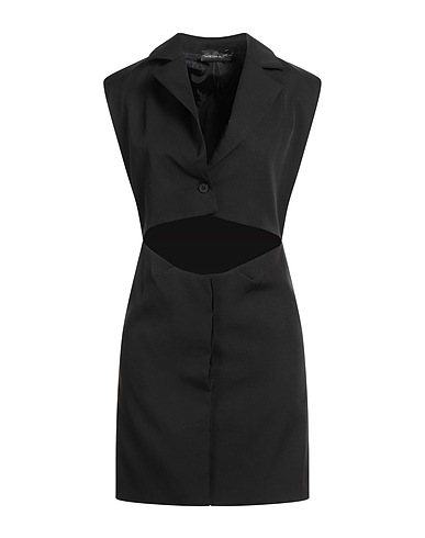 VANESSA SCOTT Shirt dress Black 90% Polyester, 10% Elastane
