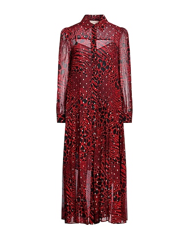 MICHAEL MICHAEL KORS Midi dress Red 57% Viscose, 40% Silk, 3% Metallic fiber