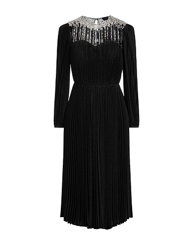 ELISABETTA FRANCHI ひざ丈ワンピース ブラック レーヨン 66% / ポリエステル 15% / ナイロン 15% / ポリウレタン 4%