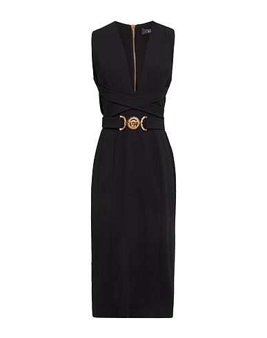 VERSACE Midi dress Black 97% Viscose, 3% Elastane