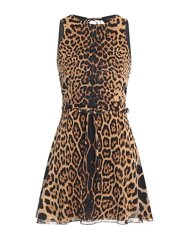 SAINT LAURENT Minivestido Café 100% Seda