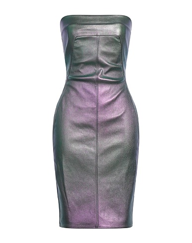 RICK OWENS Sheath dress Lead 65% Lambskin, 34% Cotton, 1% Lycra®, Polyamide, Elastane