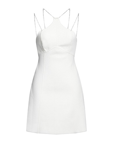 HERVÉ LÉGER Vestito corto Off white 65% Viscosa riciclata, 20% Nylon, 14% Poliestere, 1% Elastan