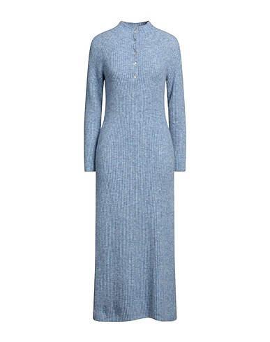 MAJE Vestito midi Blu chiaro 53% Poliammide, 31% Lana, 11% Lana mohair, 5% Elastan