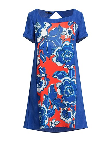 HANITA Short dress Blue 92% Polyester, 5% Elastane, 3% Viscose