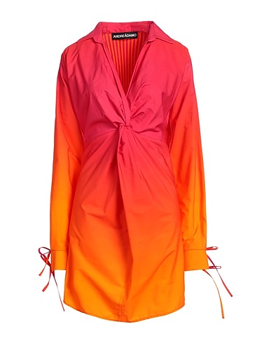 ANDREĀDAMO Short dress Fuchsia 50% Cotton, 40% Viscose, 6% Polyester, 3% Polyamide, 1% Elastane