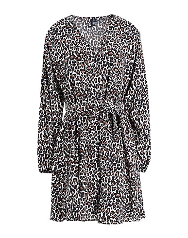 VERO MODA Short dress Brown 58% Recycled polyester, 40% Polyester, 2% Elastane