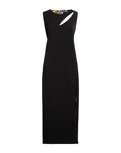 VERSACE JEANS COUTURE Long dress Black 93% Polyester, 7% Elastane