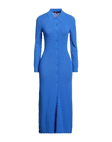 MAJE Midi dress Azure 82% Viscose, 18% Polyester, Polyamide