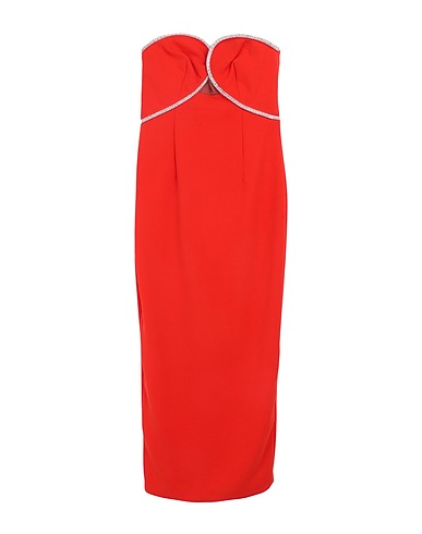 SELF-PORTRAIT Midi dress Tomato red 100% Polyester