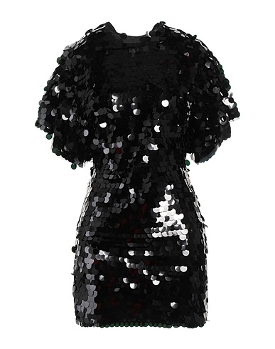 ROTATE BIRGER CHRISTENSEN Short dress Black 96% Polyester, 4% Elastane