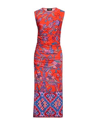 DSQUARED2 Midi dress Orange 97% Viscose, 3% Elastane
