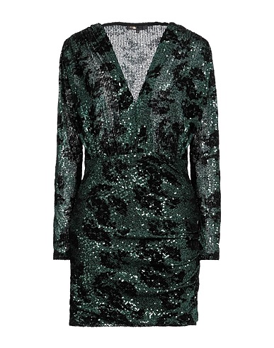 MAJE Vestito corto Verde scuro 94% Poliestere, 6% Elastan, Poliammide, Polietilene